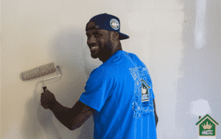 Lebron James lending Thomarios a helping hand in painting